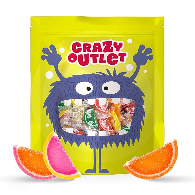 Fruit Slices - 2 Pound Bulk Pack (About 60 Count) - Jelly Candy - Assorted Flavors - Individually Wrapped Fruit Slices Candy for Holiday Snacking and Gifting