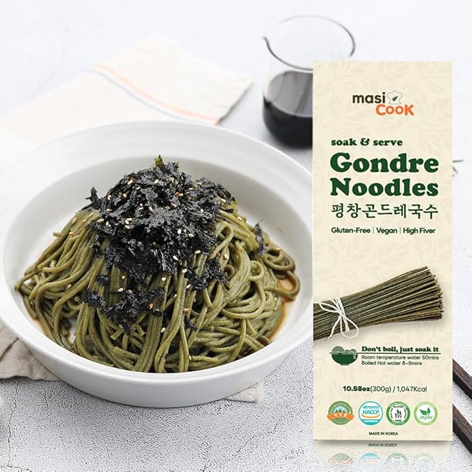masi Cook Pyeongchang Gondre Noodles Non fried Guksu, Noodle Korean Food 곤드레국수 300g (10.58oz), 1,047Kcal