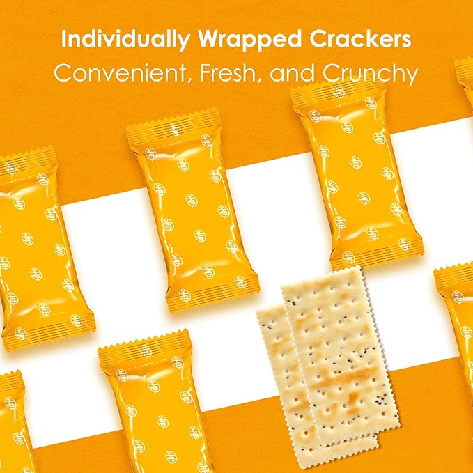 Vloong Avocado Chia Seeds Saltine Crackers, Vlife Baked Soda Crackers, No Added Sugar Healthy Snacks (1 PACK, 6.8 Ounce) Office Snacks, Low Sugar, Low Calories, Individually Wrapped