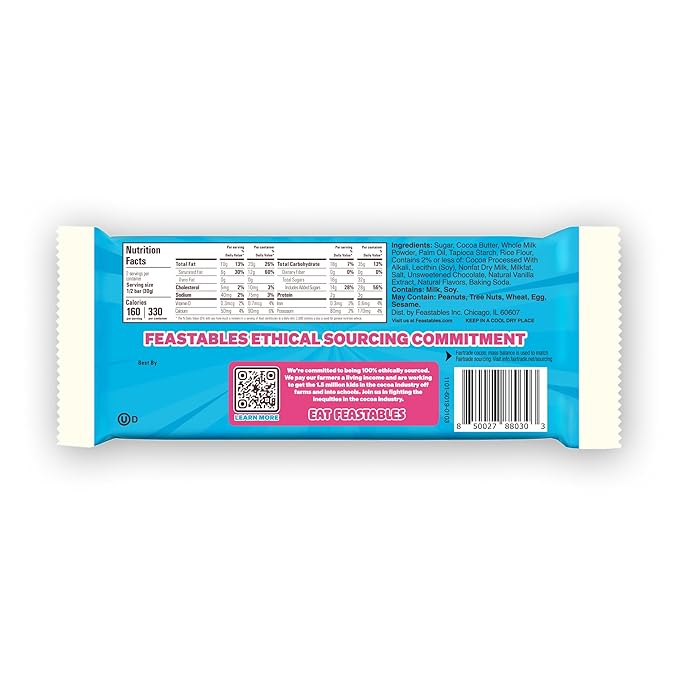 Feastables MrBeast Cookies & Creme Chocolate Bar, New Flavor, King Size Candy Bar for Adults & Kids, Candy Bars for Snacks, Gifts, or Dessert, Sweet & Creamy Fairtrade Cocoa, 2.1 Oz Each, 10 Count
