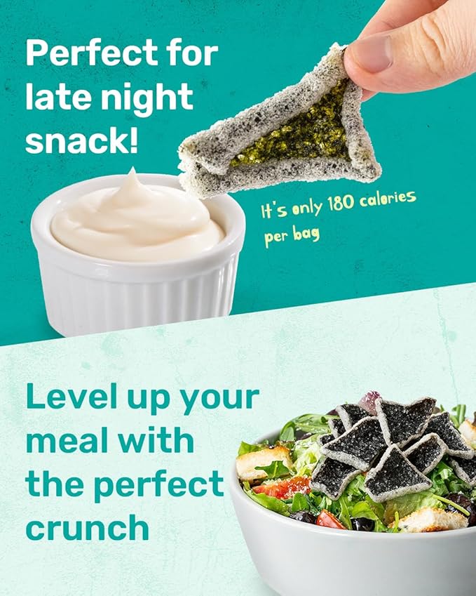 Seaweed Chips Original 1.23oz (35g) Tempura Chips | Crispy Korean Snack Made with Real Seaweed & Rice | Savory Crunch | Light, Gluten-Free Snack - O’food