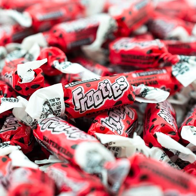 Bulk Watermelon Flavor Tootsie Roll Frooties Chewy Pink American Taffies Candy Individually Wrapped In Resealable Assortit Bag 5 Lb 735+pcs (80-Oz) - Made In USA