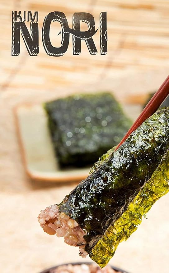 KIMNORI Seasoned Seaweed Snacks Sheets – Organic Sea Salt Sweet 'N Spicy Flavor 24 Individual Packs Roasted Crispy Premium 100% Natural Laver Kim Nori 4g 0.14 Ounce