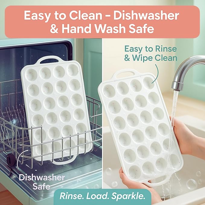 1-Pack - Silicone Mini Muffin Pan – 24-Cup, Nonstick Silicone Muffin Pans for Baking with Metal-Reinforced Handles, – BPA-Free Muffin Tin Tray for Mini Cupcakes & Snacks – Dishwasher Safe, Cream