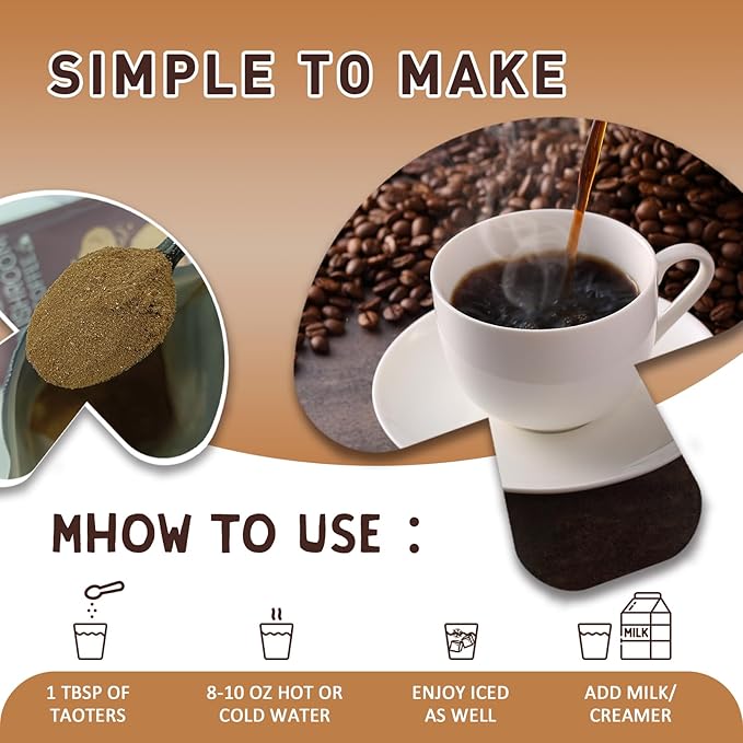 Mushroom Coffee | Enhanced Focus, Boosted Immunity, Improved Energy | 6 Adaptogenic Mushrooms: Cordyceps, Reishi, King Trumpet, Shiitake, Lion's Mane & Turkey Tail | 45 Servings