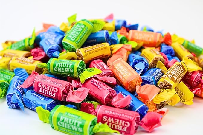 Mini Fruit Flavored Fruit Chews - Fruity Flavored Bulk Bites, Individually Wrapped Candy - by Queen City Candy Cave (5 Pound)