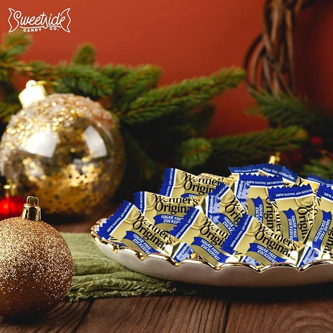 Original Caramel Hard Candies, 2 Pack of Individually Wrapped Sugar Free Hard Candy 7.7oz Each, Ideal Hard Candy for Holiday Treats, Perfect Caramel Candy for Sharing or Stocking Up