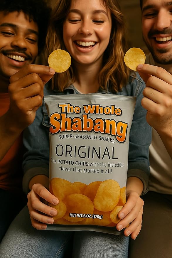 The Whole Shabang Chips by Moon Lodge – Bold Original and Extreme Flavors Potato Chips Variety Pack – Rippled Savory Snacks for Adults – Gluten Free Food Snack Pack (6 oz Bags, 6 Pack)