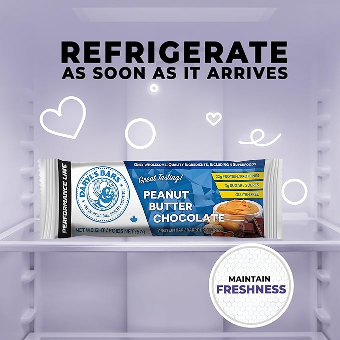 Daryl's Bars Peanut Butter Chocolate On the Go Snack On the Go Whey Protein Bars, Gluten Free, Protein Snack, Meal Replacement, Pack of 2