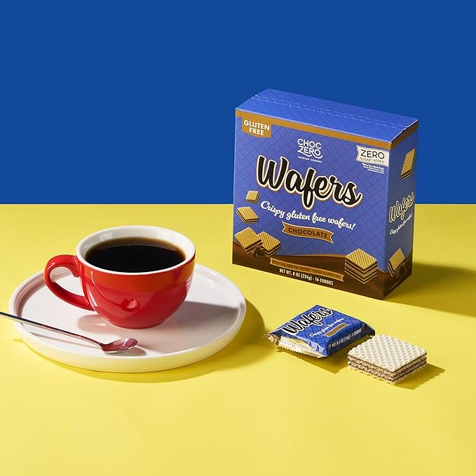 ChocZero Chocolate Wafer Cookies – Sugar Free, Keto Friendly, Low Carb Cookies with No Sugar Alcohols, Gluten Free & Individually Wrapped – 8 oz Box