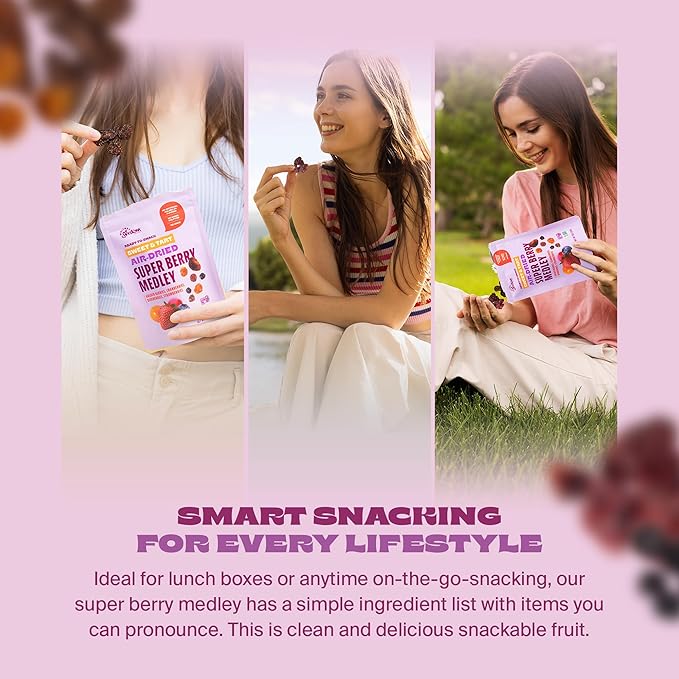 Whitney Jordan Naturals Air-Dried Super Berry Medley 16 oz, Pack of 2 - Dried Fruit Snack Made from Real Berries - Non-GMO, Gluten-Free, Vegan, Chewy Real Fruit for Clean Snacking