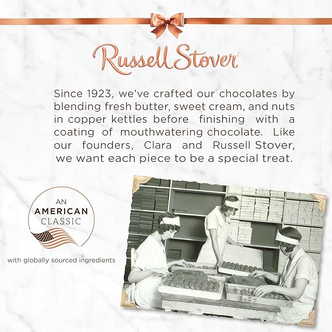Russell Stover Pecan Delight Gusset Bag 16.10 Ounce Russel Stover Milk Chocolate Covered Candy Pack, Crunchy Pecans and Buttery Caramel Covered In Sweet Milk Chocolate Candy, Individually Wrapped