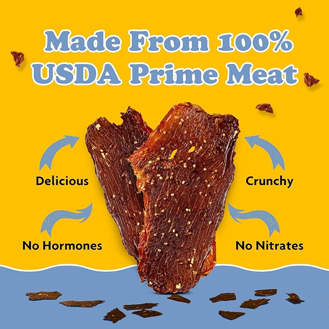 Yay's Beef Jerky Sampler Pack โ Healthy High-Protein Snacks, Variety Pack of 3 Flavors (Mild, Spicy, Teriyaki), Low-Carb, Healthy Meat Snacks for Any Occasion โ 3 Bags (1.75 oz Each)