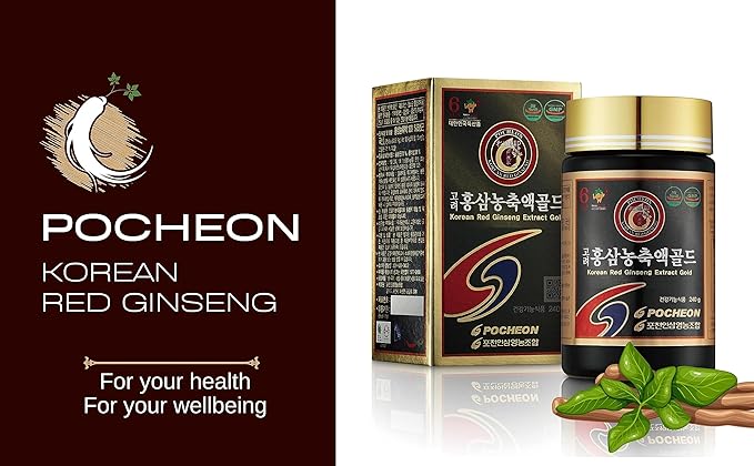 Pocheon 240g(8.5oz), 100% Pure Korean 6Years Root Panax Red Ginseng Extract Gold, TOP Ginsenoside, Saponin, Ginseng Herbal Supplement, Natural Immune Support