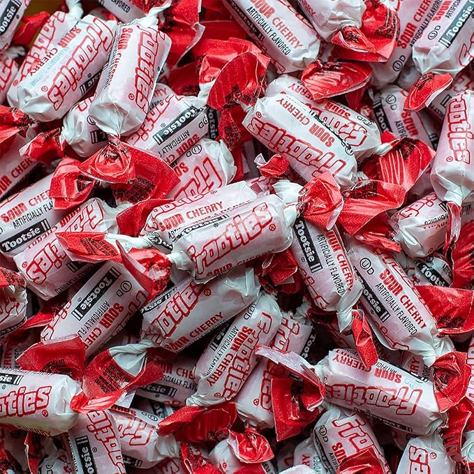Bulk Sour Cherry Flavor Tootsie Roll Frooties Chewy Red American Taffies Candy Individually Wrapped In Resealable Assortit Bag 5 Lb 735+pcs (80-Oz) Made In USA