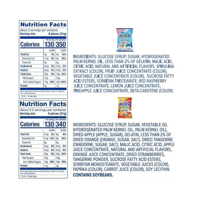 HI-CHEW Variety Mix, Pack of 8 Bags - 22 Flavors Including Yogurt Mix - Unique Fun Soft & Chewy Candy - Immensely Juicy Fruity Candy Flavors - Individually Wrapped for Sharing