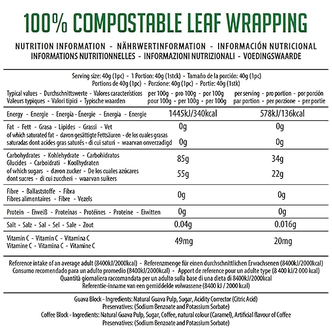 LUCHOS Energy Blocks - Guava & Raspberry, 10 x 400 g | Colombian On-the-Go Sports Nutrition for Running, Cycling & Hiking | A Natural Alternative to Bars & Gels | Vegan, Gluten Free & Easy to Digest