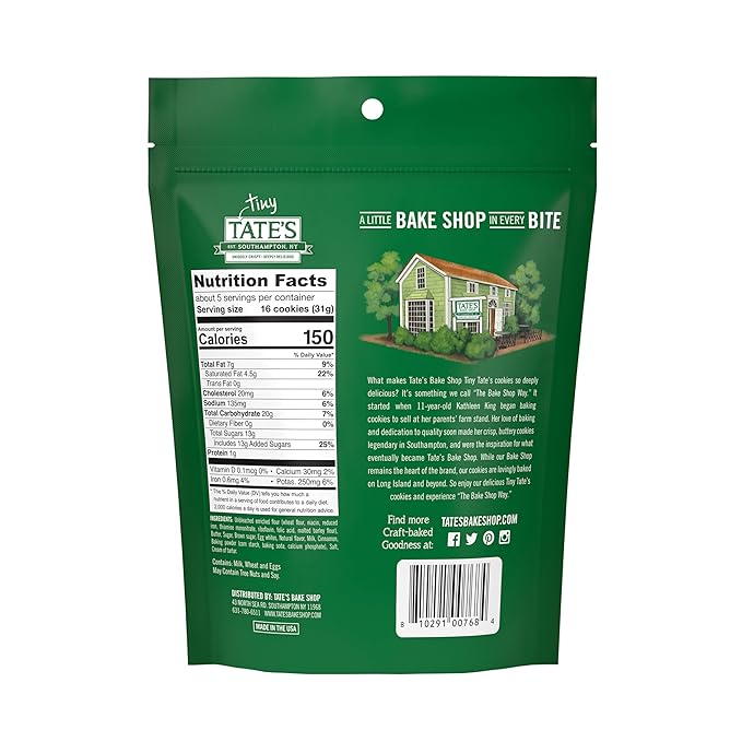 Tate's Bake Shop Tiny Tate's Variety Pack, Chocolate Chip & Snickerdoodle Cookies, 3-5.5 oz Bags