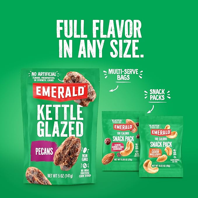 Emerald Nuts Roasted and Salted Whole Cashews (1-Pack) | 36oz Resealable Bulk Bag | Plant-Based Protein, Kosher Certified, Non-GMO | Contains No Artificial Preservatives, Flavors or Synthetic Colors