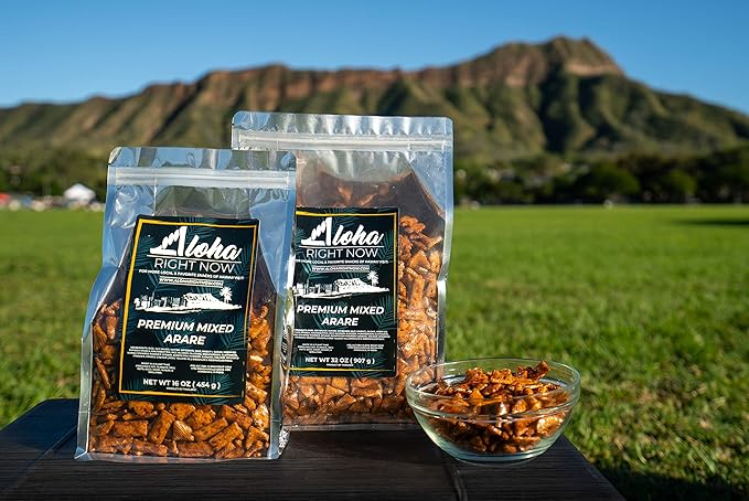 Aloha Right Now Premium Mixed Arare Rice Crackers Mochi Crunch Japanese Hawaiian Style Asian Snack Mix (2lb (pack of 1))