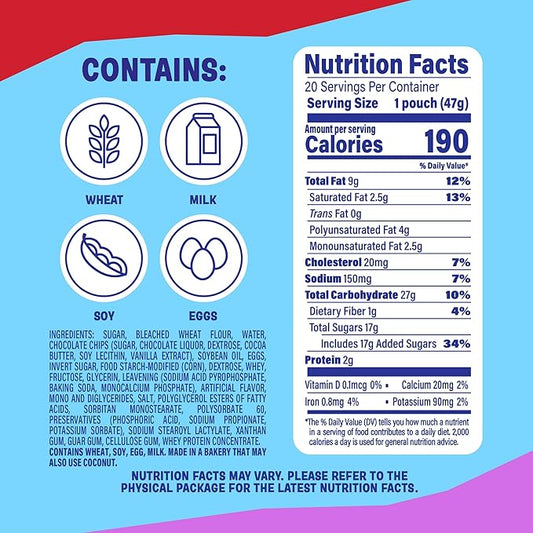 (Value Pack) Little Bites Chocolate Chip Muffins, 20 individual packs, (4 ct each), Mini Muffins, 33 oz Multipack