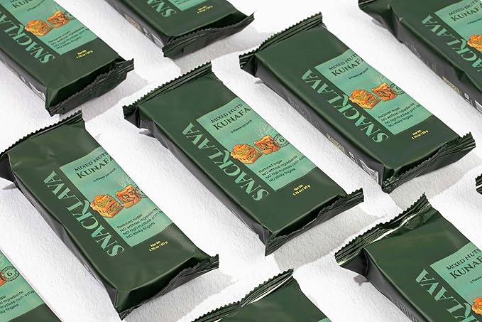 Snacklava Mixed Nuts Kunafa - 20 Pack (60 Pieces) - No Artificial Ingredients, Colors or Preservatives - 5g of Protein Per Serving