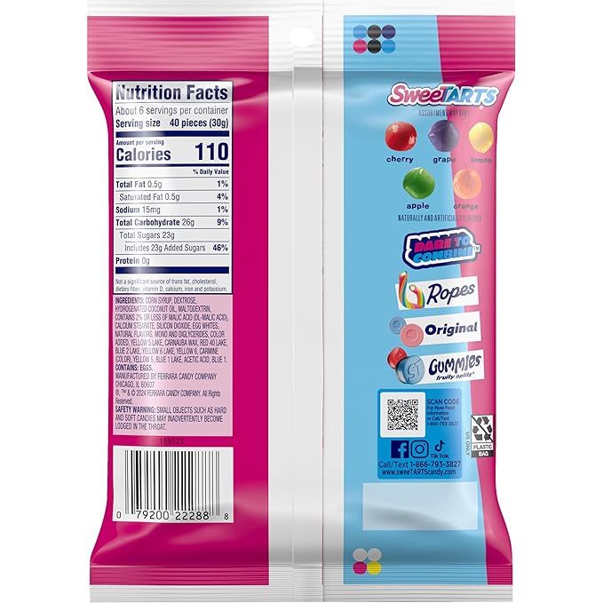 SweeTARTS Mini Chewy, Candy, Mixed Fruit, 6 oz