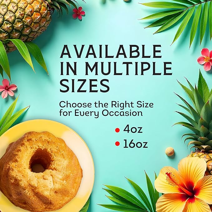 TORTUGA Hawaiian Pineapple Rum Cake - 4 oz Pineapple Rum Cakes - The Perfect Premium Gourmet Gift for Stocking Stuffers, Gift Baskets, and Christmas Gifts - Great Snack Cakes for Delivery