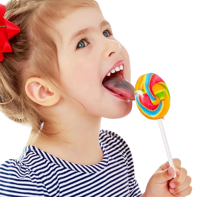 Rainbow Round Swirl Lollipops Swirl 18 PCS- Swirl Lollipop - Bulk Lolipop Candy Suckers Treats - Swirly Candies for Birthdays Party Favors and Goodie Bags - Easter Basket Fillers for Kids