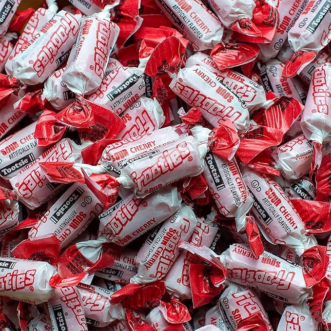 Sour Cherry Tootsie Roll Frooties Chewy Candy With Tangy Red Fruit Flavor 85+ Pieces Individually Wrapped In Resealable Assortit Bag, 1.5 Lb (24-Oz) Made In USA