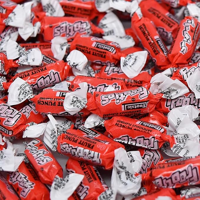 Bulk Fruit Punch Flavor Tootsie Roll Frooties Chewy Red American Taffies Candy Individually Wrapped In Resealable Assortit Bag 5 Lb 735+pcs (80-Oz) - Made In USA