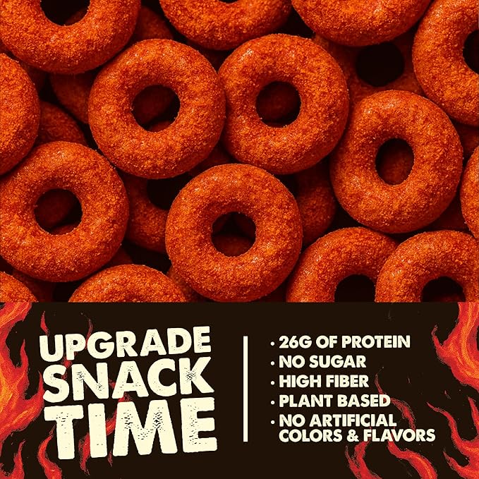 Crisp Power Protein Pretzels, NEW Flamin' Crunch, High Protein Snack, 25G Protein, Low Carb Crunchy Pretzel Snacks, No Added Sugar, 1.75 oz Bags, 6 Pack, Vegan, Plant-Based, Keto