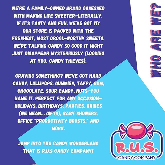 Blue Gummy Sharks- 1 Pound Bag | R.U.S. Candy Company | Chewy Fruity Candy | Fun Ocean-Themed Treats for Parties, Candy Buffets & Movie Nights (1 Pound)