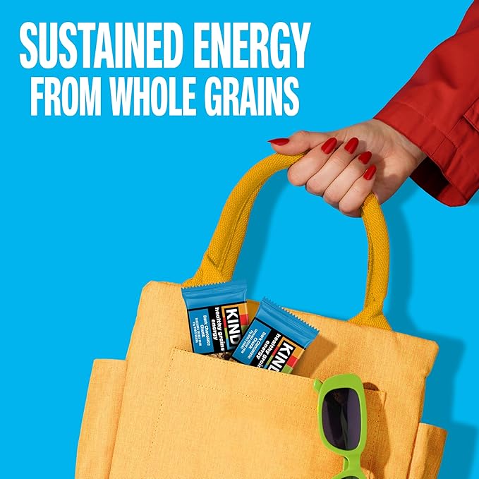 KIND Healthy Grains Energy® Bars 30ct Variety Pack, Dark Chocolate Chunk, Peanut Butter Dark Chocolate, and Mixed Berry, 18-21g Whole Grains, Made with Super Grains, Gluten Free Snacks