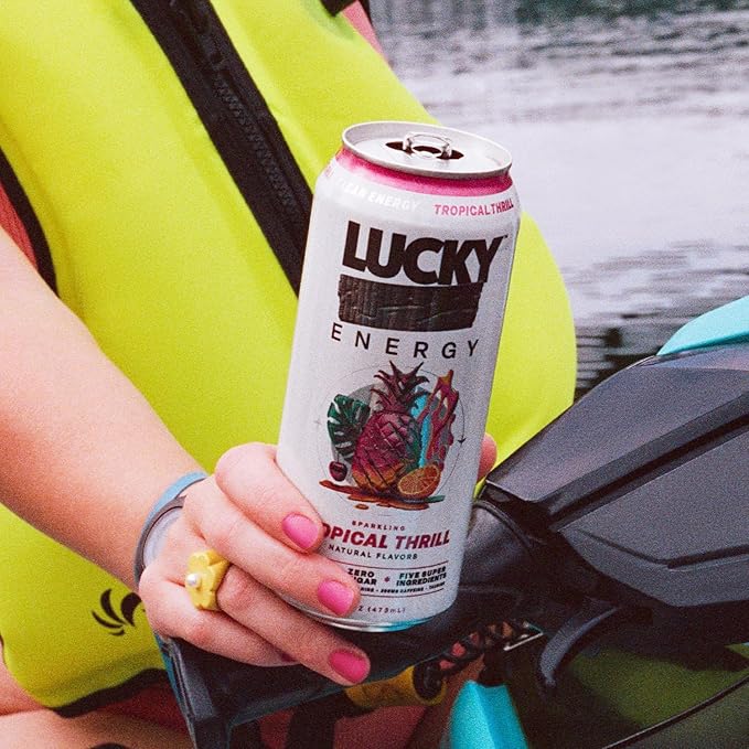 Lucky Energy Sugar Free Energy Drinks, Variety Pack, 16oz Cans (10-Pack) Healthy, Zero Sugar Energy Drink with Maca, Ginseng, Beta-Alanine, Taurine & 200mg Caffeine