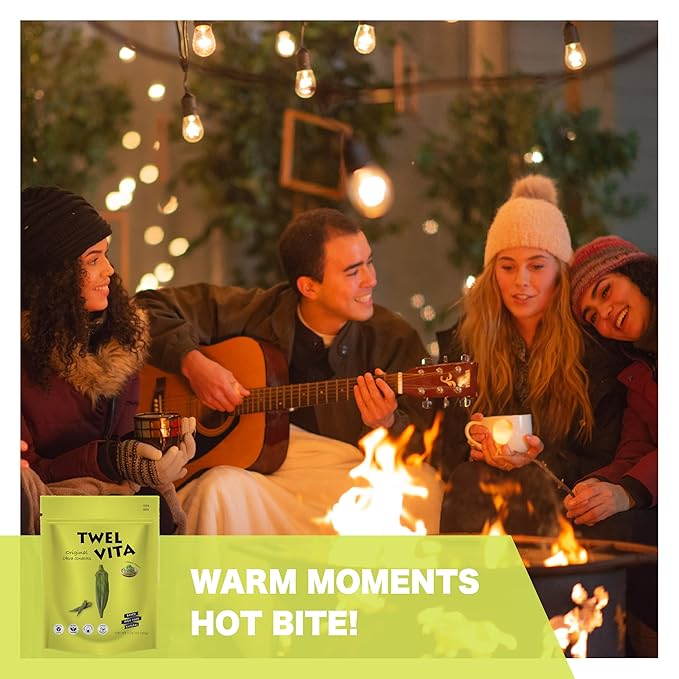 TWEL VITA Natural Wasabi Okra Crisps, 4-Pack (1.76 oz Each) | Vegan, Clean Label, Non-GMO, Gluten-Free, Paleo & Keto Friendly Snack Variety Pack