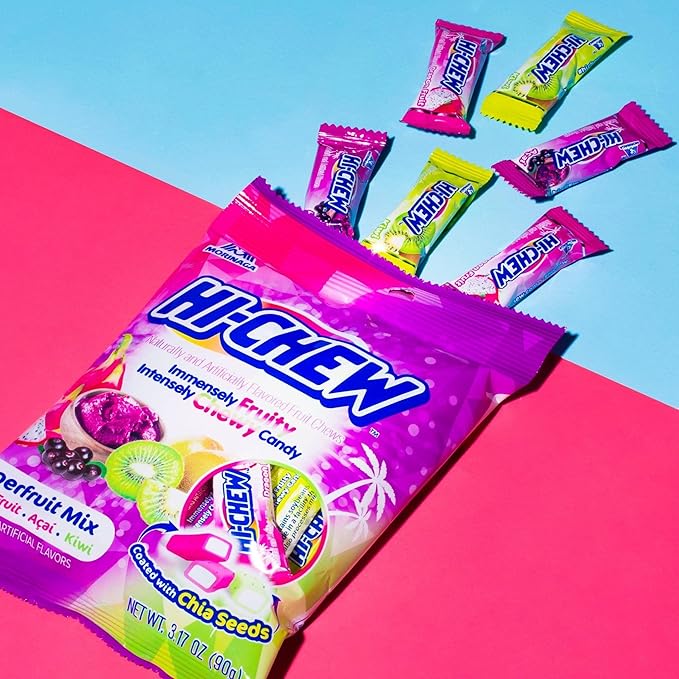 HI-CHEW Superfruit Mix, 3.17 Ounce, 6 Pieces, Gluten-Free, Made with Natural and Artificial Fruit Flavors