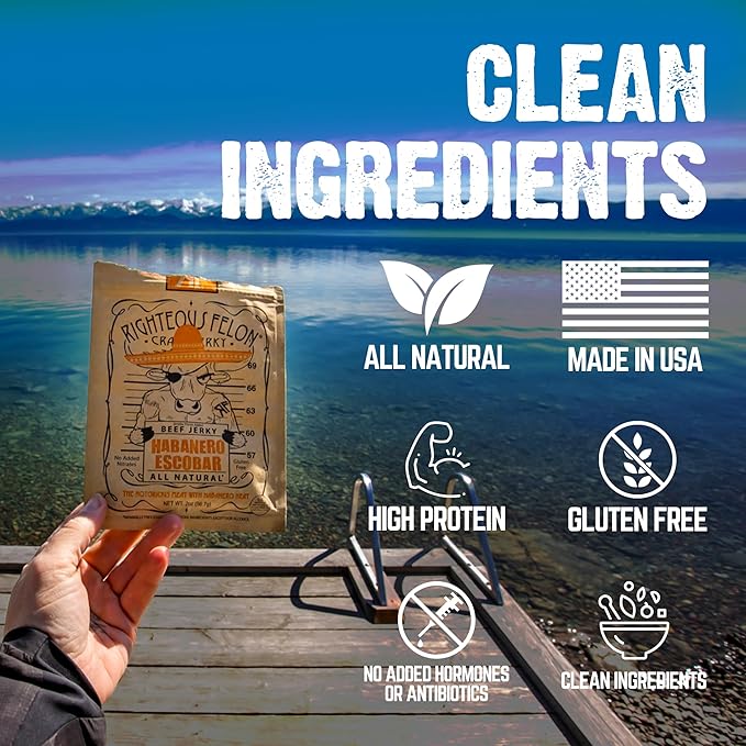 Righteous Felon Beef Jerky & Meat Sticks Variety Pack | Valentines Day Gifts for Men | High Protein, Keto, Low Sugar | Made with Premium Meats | Gluten Free Snack Packs | Whole Shebang 16 Pack