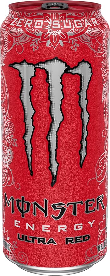 Monster Energy Ultra Red, Sugar Free Energy Drink, 16 Ounce | Pack of 15
