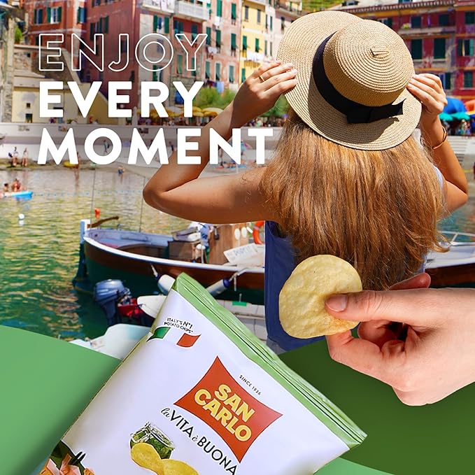 San Carlo Multi Pack 5X Pesto n°1 Italian Potato Chips - 150gr - for Snacking Bliss