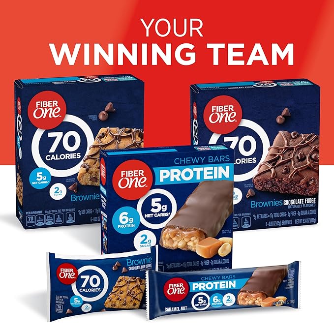 Fiber One 70 Calorie Brownies, Chocolate Fudge, Snack Bars, 12 Count (Pack of 4)