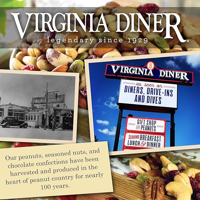 Virginia Diner - Gourmet Natural Classic Chocolate Covered Peanut Brittle, 16 Ounce Tin
