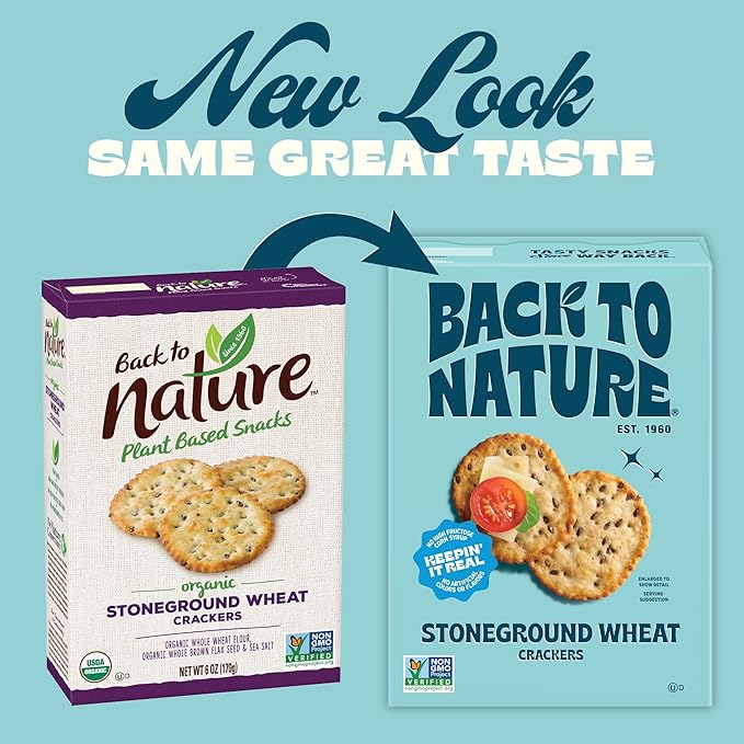 Back to Nature - Stoneground Wheat Crackers - Made with Wholesome Ingredients like Whole Grains and Flax Seed - Non-GMO - 5 Ounce (Pack of 2)