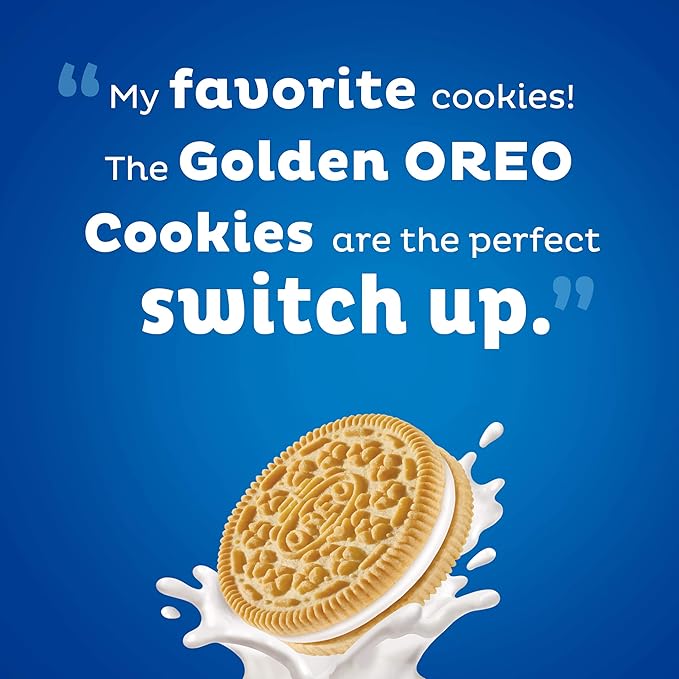 OREO Golden Sandwich Cookies, Family Size, 12 - 19.1 oz Packs