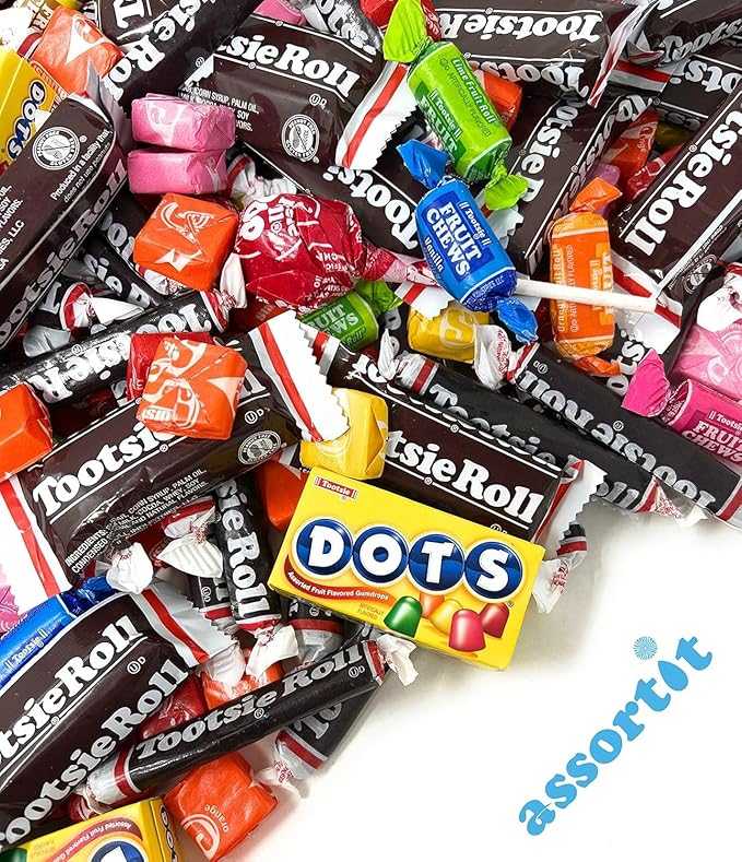 Bulk American Candy Party Mix 3 LB Assortment of Tootsie Rolls Starburst Dots and Tootsie Pops Individually Wrapped Fruity Treats Perfect for Sharing (48 Oz)