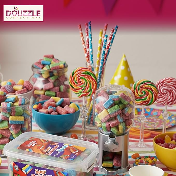 DOUzzle Valentines Day Sweet Treats, Rainbow Sour Filled Bricks (10 OZ - Pack of 1) Goodie Bag Stuffer, Pinata Filler - Kosher Parve