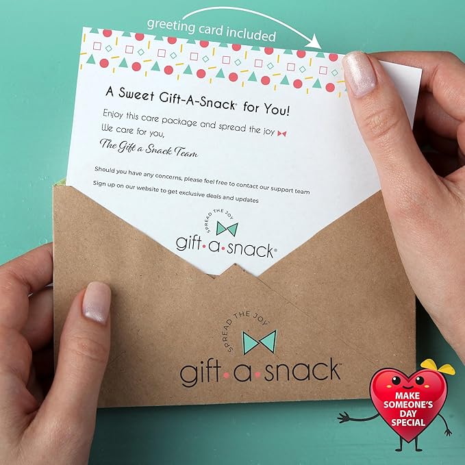 Gift A Snack - Valentines Day Snack Box Care Package Variety Pack + Greeting Card (200 Count) Birthday Sweet Treats Gift Basket Candies Chips Crackers Bars Office Food Assortments & Variety Gifts
