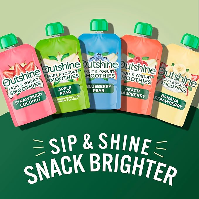 Outshine Smoothie Raspberry Peach Flavor Pouches, 6(4x3.5oz)US