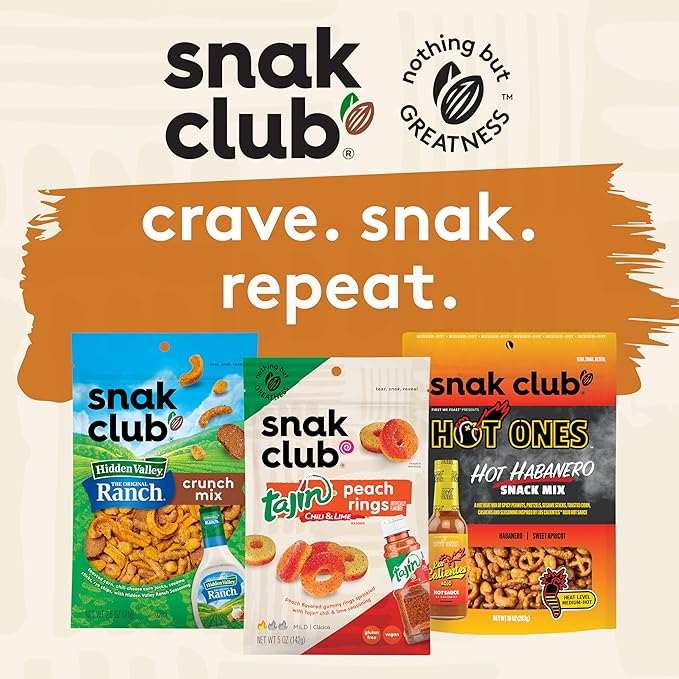 Snak Club Peanut Butter Chocolate Trail Mix with Peanuts, Peanut Butter M&M’S, Toffee Peanuts, and Pretzels, 20 oz Resealable Bag