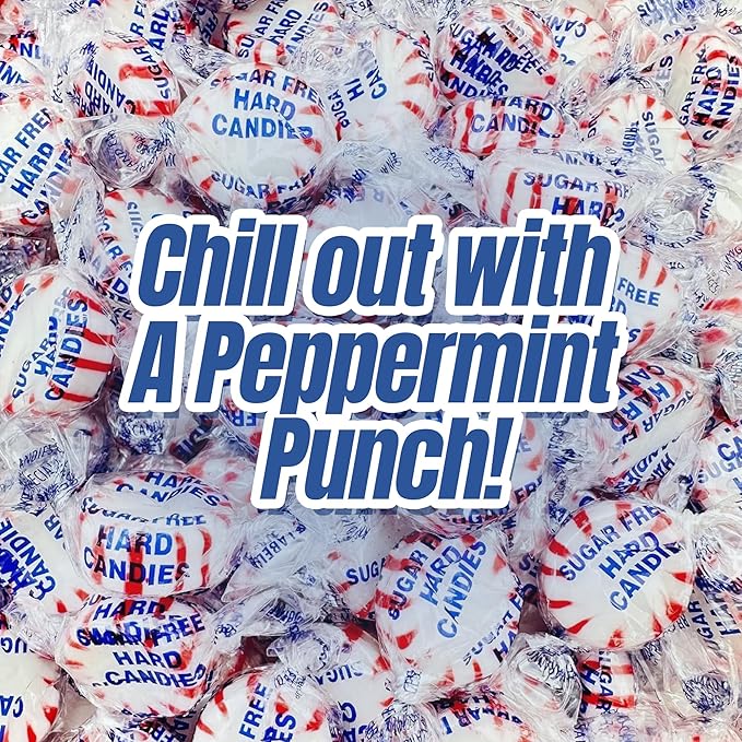 Sugar Free Peppermint Hard Candy Individually Wrapped - 6 Pounds Bulk Candy – Low-Calorie & Diabetic Friendly - Great for Parties and Sharing - Gluten Free Mints Bulk